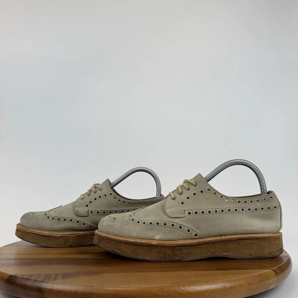 Womens Church's‎ Keely Taupe Suede Platform Wingtip Eyelet Oxfords Size EU 37